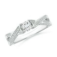 thumbnail image 1 of ANGARA Natural Diamond Crossover Engagement Ring in 14K White Gold for Women (Size-3.5mm| Color-G| Clarity-VS2) | April Birthstone, Anniversary, Jewelry Gift for Women | Natural Diamond Ring, 1 of 7