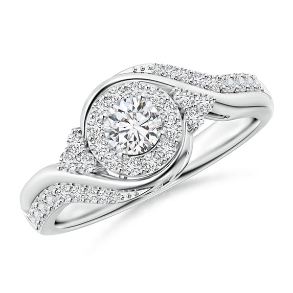 ANGARA Natural 0.25 Ct. Diamond Classic Engagement Ring in 14K White Gold for Women (Ring Size: 3)