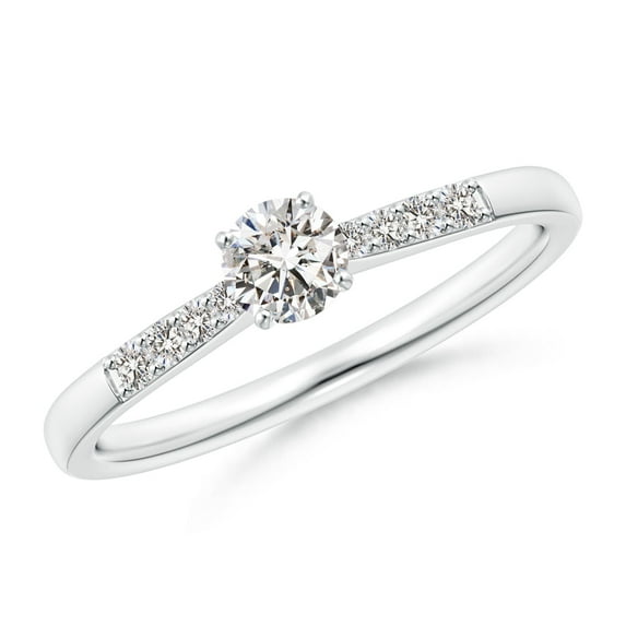 ANGARA Natural 0.25 Ct. Diamond Classic Engagement Ring in 14K White Gold for Women (Ring Size: 3)