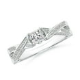 thumbnail image 1 of ANGARA Natural Diamond Crossover Engagement Ring in 14K White Gold for Women (Size-3.5mm| Color-I-J| Clarity-I1-I2) | April Birthstone, Anniversary, Jewelry Gift for Women | Natural Diamond Ring, 1 of 8