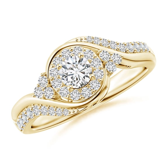 ANGARA Natural 0.25 Ct. Diamond Classic Engagement Ring in 14K Yellow Gold for Women (Ring Size: 3.5)