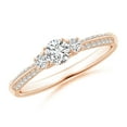 thumbnail image 1 of ANGARA Natural 0.25 Ct. Diamond Classic Ring in 14K Rose Gold for Women (Ring Size: 3), 1 of 8