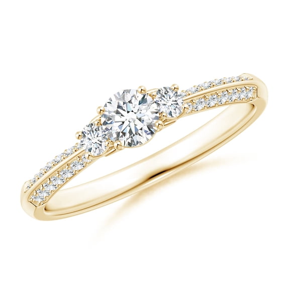ANGARA Natural 0.25 Ct. Diamond Classic Ring in 14K Yellow Gold for Women (Ring Size: 12)