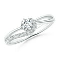 thumbnail image 1 of ANGARA Natural 0.25 Ct. Diamond Fashion Promise Ring in 14K White Gold for Women (Ring Size: 12), 1 of 9
