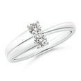 thumbnail image 1 of ANGARA Natural 2-Stone Diamond Anniversary Ring in 14K White Gold for Women (Size-3.2mm| Color-I-J| Clarity-I1-I2) | April Birthstone, Anniversary, Jewelry Gift for Women | Natural Diamond Ring, 1 of 7