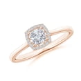 thumbnail image 1 of ANGARA Natural 0.25 Ct. Diamond Halo Engagement Ring in 14K Rose Gold for Women (Ring Size: 12), 1 of 9