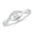 thumbnail image 1 of ANGARA Natural Diamond Infinity Swirl Promise Ring in 14K White Gold for Women (Size-3.5mm| Color-G| Clarity-VS2) | April Birthstone, Anniversary, Jewelry Gift for Women | Natural Diamond Ring, 1 of 9