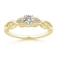 thumbnail image 1 of ANGARA Natural Infinity Twist Diamond Promise Ring in 14K Yellow Gold for Women (Size-4.1mm| Color-I-J| Clarity-I1-I2) | April Birthstone, Anniversary, Jewelry Gift for Women | Natural Diamond Ring, 1 of 9