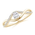 thumbnail image 1 of ANGARA Natural Diamond Infinity Swirl Promise Ring in 14K Yellow Gold for Women (Size-3.5mm| Color-G| Clarity-VS2) | April Birthstone, Anniversary, Jewelry Gift for Women | Natural Diamond Ring, 1 of 10
