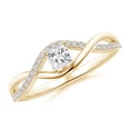 thumbnail image 1 of ANGARA Natural Diamond Infinity Swirl Promise Ring in 14K Yellow Gold for Women (Size-3.5mm| Color-H| Clarity-SI2) | April Birthstone, Anniversary, Jewelry Gift for Women | Natural Diamond Ring, 1 of 9