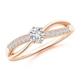 thumbnail image 1 of ANGARA Natural Six Prong-Set Diamond Split Shank Ring in 14K Rose Gold for Women (Size-4.1mm| Color-H| Clarity-SI2) | April Birthstone, Anniversary, Jewelry Gift for Women | Natural Diamond Ring, 1 of 8