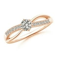 thumbnail image 1 of ANGARA Natural Six Prong-Set Diamond Split Shank Ring in 14K Rose Gold for Women (Size-4.1mm| Color-K| Clarity-I3) | April Birthstone, Anniversary, Jewelry Gift for Women | Natural Diamond Ring, 1 of 7
