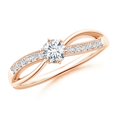 thumbnail image 1 of ANGARA Natural Six Prong-Set Diamond Split Shank Ring in 14K Rose Gold for Women (Size-4.1mm| Color-G| Clarity-VS2) | April Birthstone, Anniversary, Jewelry Gift for Women | Natural Diamond Ring, 1 of 8