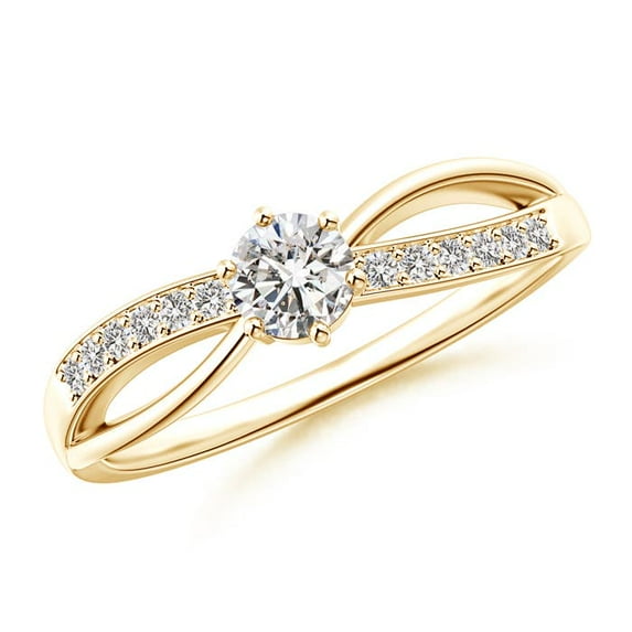 ANGARA Natural 0.25 Ct. Diamond Infinity Ring in 14K Yellow Gold for Women (Ring Size: 3)