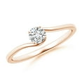 thumbnail image 1 of ANGARA Natural Solitaire Diamond Bypass Engagement Ring in 14K Rose Gold for Women (Size-4.1mm| Color-H| Clarity-SI2) | April Birthstone, Anniversary, Jewelry Gift for Women | Natural Diamond Ring, 1 of 9