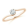 thumbnail image 1 of ANGARA Natural 0.25 Ct. Diamond Solitaire Engagement Ring in 14K Rose Gold for Women (Ring Size: 12), 1 of 10