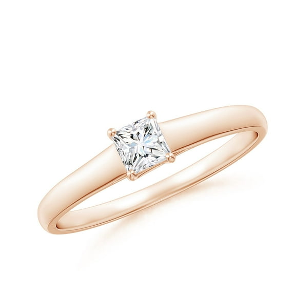 ANGARA Natural Diamond Solitaire Engagement Ring in 14K Rose Gold for Women (Size-3.5mm| Color-G| Clarity-VS2) | April Birthstone, Anniversary, Jewelry Gift for Women | Natural Diamond Ring
