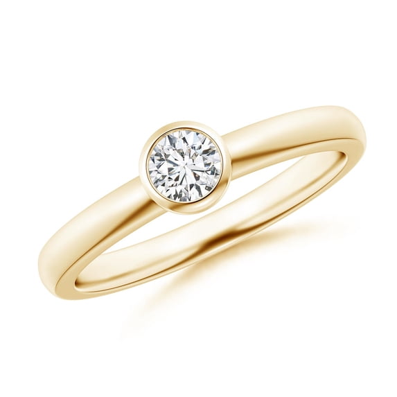 ANGARA Natural 0.25 Ct. Diamond Solitaire Ring in 14K Yellow Gold for Women (Ring Size: 3)
