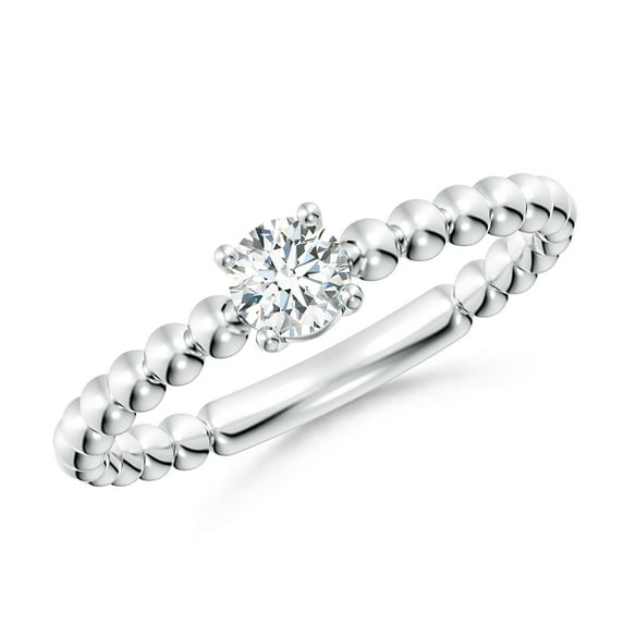 ANGARA Natural 0.25 Ct. Diamond Solitaire Ring in Sterling Silver for Women (Ring Size: 5)