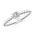 thumbnail image 1 of ANGARA Natural 0.25 Ct. Diamond Solitaire Ring in Sterling Silver for Women (Ring Size: 7.5), 1 of 10