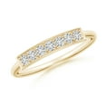thumbnail image 1 of ANGARA Natural Pave Set Diamond Bar Ring with Milgrain in 14K Yellow Gold for Women (Size-2mm| Color-H| Clarity-SI2) | April Birthstone, Anniversary, Jewelry Gift for Women | Natural Diamond Ring, 1 of 11