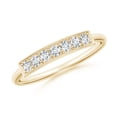 thumbnail image 1 of ANGARA Natural Pave Set Diamond Bar Ring with Milgrain in 14K Yellow Gold for Women (Size-2mm| Color-G| Clarity-VS2) | April Birthstone, Anniversary, Jewelry Gift for Women | Natural Diamond Ring, 1 of 9