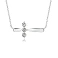thumbnail image 1 of ANGARA Natural Diamond Sideways Cross Necklace in 14K White Gold for Women (Size-2.8mm| Color-K| Clarity-I3) | April Birthstone, Anniversary, Jewelry Gift for Women | Natural Diamond Necklace, 1 of 9