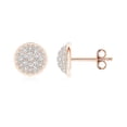 thumbnail image 1 of ANGARA Natural Pave-Set Diamond Cluster Stud Earrings in 14K Rose Gold for Women (Size-1.3mm| Color-G| Clarity-VS2) | April Birthstone, Anniversary, Jewelry Gift for Women | Natural Diamond Earrings, 1 of 7