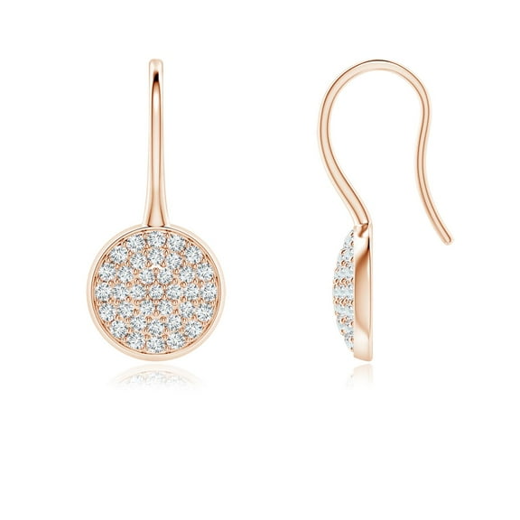 ANGARA Natural Diamond Circle Earrings with Fish Hook in 14K Rose Gold for Women (Size-1.2mm| Color-G| Clarity-VS2) | April Birthstone, Anniversary, Jewelry Gift for Women | Natural Diamond Earrings