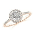 thumbnail image 1 of ANGARA Natural 0.26 Ct. Diamond Halo Engagement Ring in 14K Rose Gold for Women (Ring Size: 10.5), 1 of 9