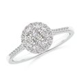thumbnail image 1 of ANGARA Natural Diamond Halo Engagement Ring in 14K White Gold for Women (Size-2.45mm| Color-I-J| Clarity-I1-I2) | April Birthstone, Anniversary, Jewelry Gift for Women | Natural Diamond Ring, 1 of 9