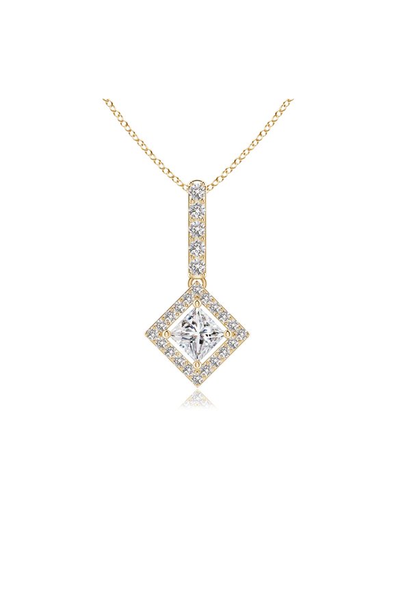 Natural Floating Diamond Pendant in 14K Yellow Gold for Women (Size-3.6mm| Color-I-J| Clarity-I1-I2) | April Birthstone, Anniversary, Jewelry Gift for Women | Natural Diamond Necklace