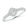 thumbnail image 1 of ANGARA Natural 0.26 Ct. Diamond Halo Ring in 14K White Gold for Women (Ring Size: 11.5), 1 of 10