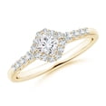 thumbnail image 1 of ANGARA Natural Princess-Cut Diamond Halo Ring in 14K Yellow Gold for Women (Size-3.6mm| Color-G| Clarity-VS2) | April Birthstone, Anniversary, Jewelry Gift for Women | Natural Diamond Ring, 1 of 9