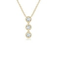 thumbnail image 1 of ANGARA Natural 0.26 Ct. Diamond Three Stone Pendant Necklace in 14K Yellow Gold for Women with 18 Inch Chain, 1 of 7