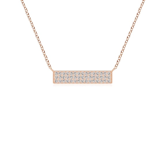 ANGARA Natural Diamond Horizontal Bar Pendant in 14K Rose Gold for Women (Size-1.05mm| Color-I-J| Clarity-I1-I2) | April Birthstone, Anniversary, Jewelry Gift for Women | Natural Diamond Necklace