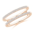 thumbnail image 1 of ANGARA Natural Double Band Diamond Engagement Ring Wrap in 14K Rose Gold for Women (Size-1.2mm| Color-H| Clarity-SI2) | April Birthstone, Anniversary, Jewelry Gift for Women | Natural Diamond Ring, 1 of 10