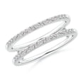 thumbnail image 1 of ANGARA Natural Double Band Diamond Engagement Ring Wrap in 14K White Gold for Women (Size-1.2mm| Color-I-J| Clarity-I1-I2) | Anniversary, Jewelry Gift for Women | Natural Diamond Ring, 1 of 11