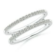 thumbnail image 1 of ANGARA Natural Double Band Diamond Engagement Ring Wrap in 14K White Gold for Women (Size-1.2mm| Color-K| Clarity-I3) | April Birthstone, Anniversary, Jewelry Gift for Women | Natural Diamond Ring, 1 of 11