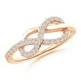 thumbnail image 1 of ANGARA Natural 0.27 Ct. Diamond Infinity Ring in 14K Rose Gold for Women (Ring Size: 10), 1 of 8