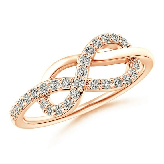 ANGARA Natural 0.27 Ct. Diamond Infinity Ring in 14K Rose Gold for Women (Ring Size: 9.5)