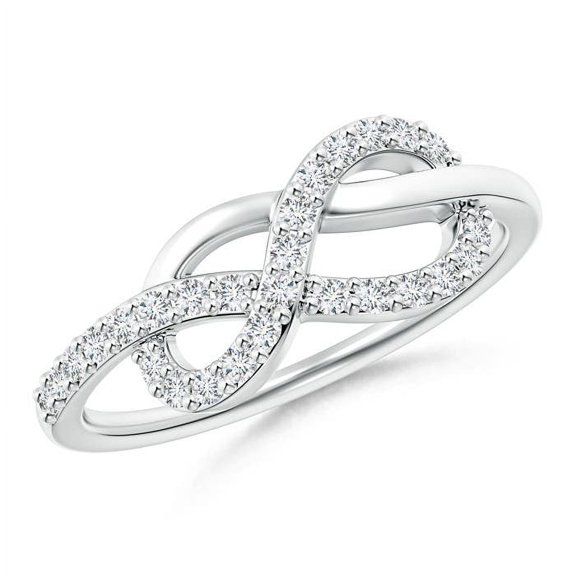ANGARA Natural 0.27 Ct. Diamond Infinity Ring in 14K White Gold for Women (Ring Size: 7)