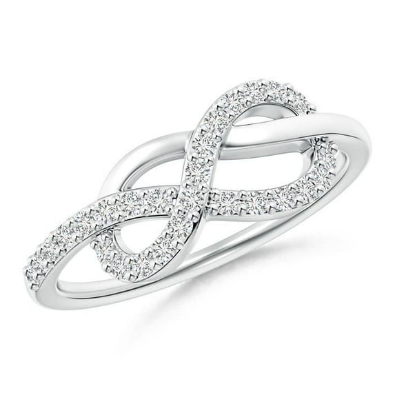 ANGARA Natural 0.27 Ct. Diamond Infinity Ring in 14K White Gold for Women (Ring Size: 8.5)