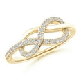 thumbnail image 1 of ANGARA Natural Diamond Infinity Knot Ring&nbsp;in Prong Setting in 14K Yellow Gold for Women (Size-1.3mm| Color-H| Clarity-SI2) | Anniversary, Jewelry Gift for Women | Natural Diamond Ring, 1 of 7