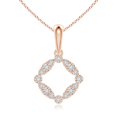 thumbnail image 1 of ANGARA Natural Marquise and Dot Diamond Circle Pendant in 14K Rose Gold for Women (Size-2mm| Color-H| Clarity-SI2) | April Birthstone, Anniversary, Jewelry Gift for Women | Natural Diamond Necklace, 1 of 7