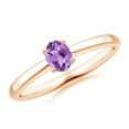 thumbnail image 1 of ANGARA Natural 0.3 Ct. Amethyst Solitaire Stackable Ring in 14K Rose Gold for Women (Ring Size: 3.5), 1 of 10