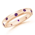 thumbnail image 1 of ANGARA Natural 0.3 Ct. Amethyst Stackable Wedding Ring in 14K Rose Gold for Women (Ring Size: 5), 1 of 9