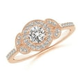 thumbnail image 1 of ANGARA Natural 0.3 Ct. Diamond Halo Engagement Ring in 14K Rose Gold for Women (Ring Size: 12), 1 of 9