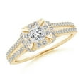 thumbnail image 1 of ANGARA Natural 0.3 Ct. Diamond Halo Engagement Ring in 14K Yellow Gold for Women (Ring Size: 11.5), 1 of 8