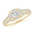 thumbnail image 1 of ANGARA Natural 0.3 Ct. Diamond Halo Engagement Ring in 14K Yellow Gold for Women (Ring Size: 3), 1 of 8